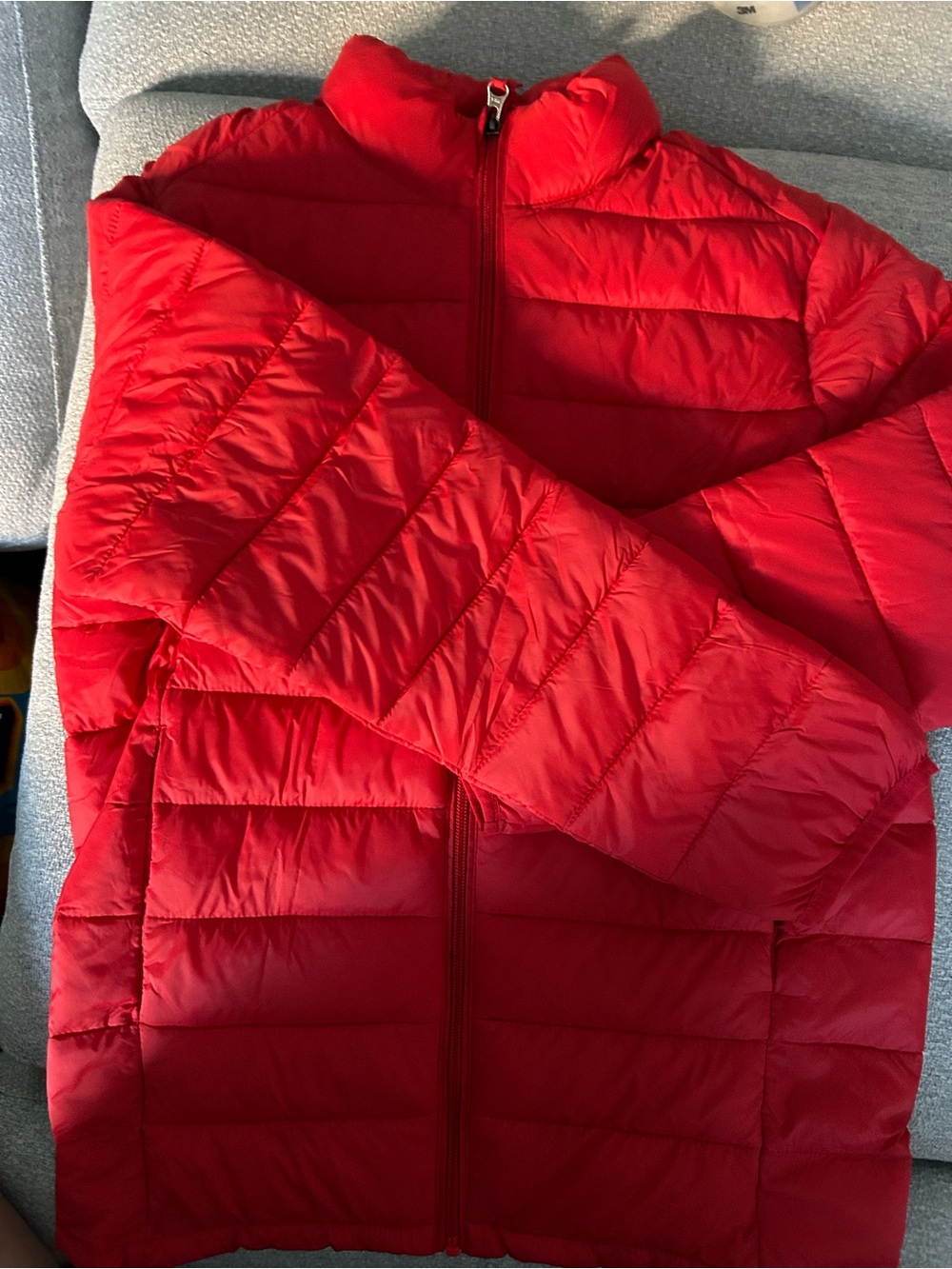 Amazon Essentials Red Quilted Puffer Jacket